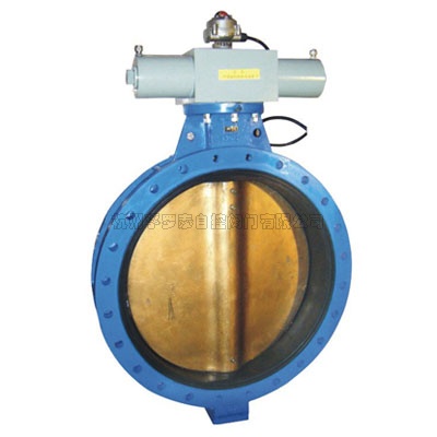 Hydraulic double acting flange type butterfly valve