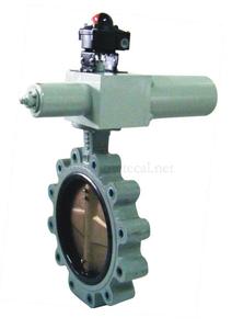 Hydraulic spring return wafer type hard-sealed butterfly valve